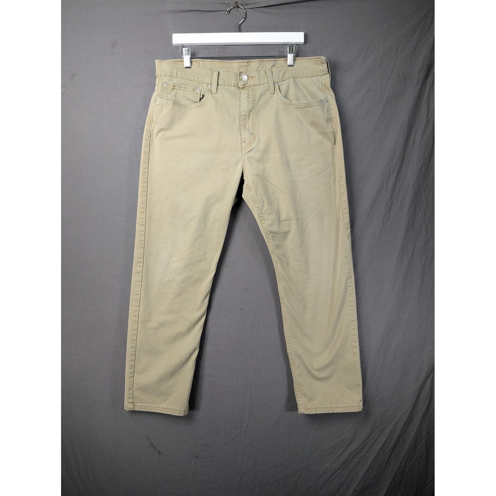 Levis 502 Regular Taper Chino Pants Mens 36x30 Khaki Tan Stretch